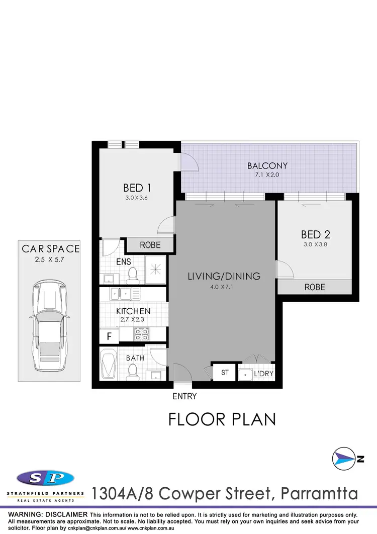 Floorplan of Homely apartment listing, 1304A/8 Cowper Street, Parramatta NSW 2150
