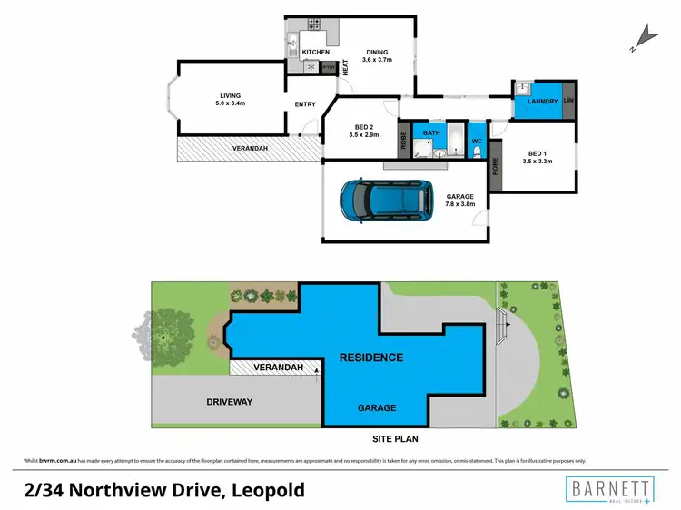 Floorplan of Homely unit listing, 2/34 Northview Drive, Leopold VIC 3224