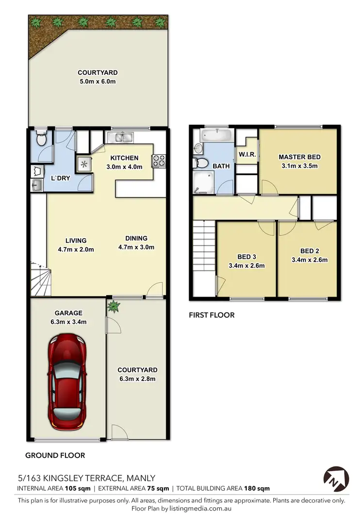 Floorplan of Homely townhouse listing, 5/163 Kingsley Terrace, Manly QLD 4179