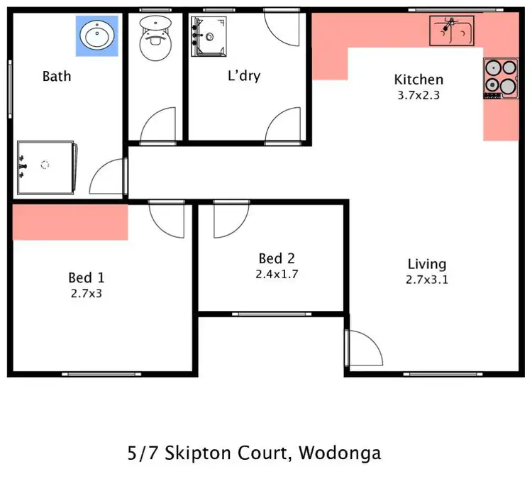 Floorplan of Homely unit listing, 5/7 Skipton Court, Wodonga VIC 3690