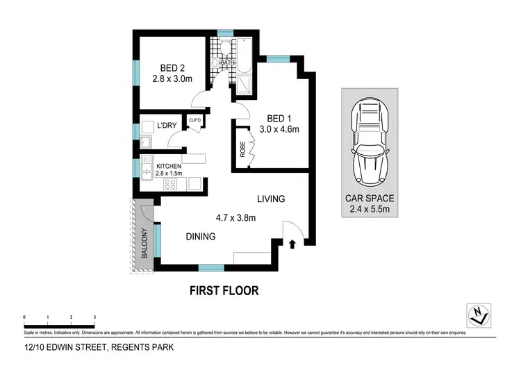 Floorplan of Homely apartment listing, 12/10-12 Edwin Street, Regents Park NSW 2143