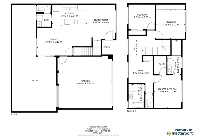 Floorplan of Homely townhouse listing, 2/3 Broughton Place, Queanbeyan NSW 2620