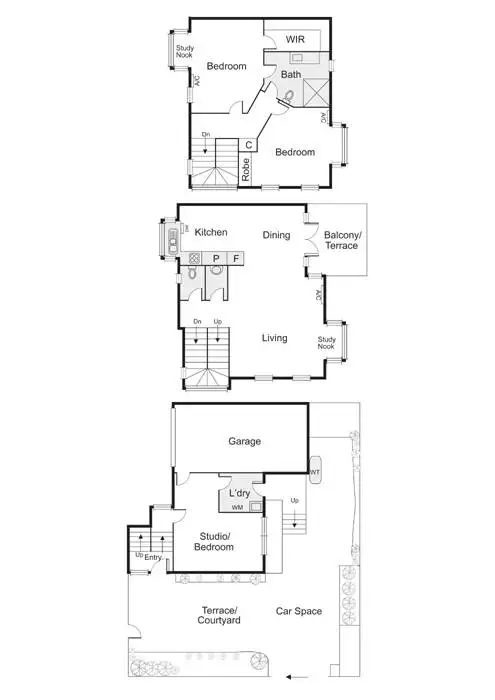 Floorplan of Homely townhouse listing, 1/509 St Kilda Street, Elwood VIC 3184