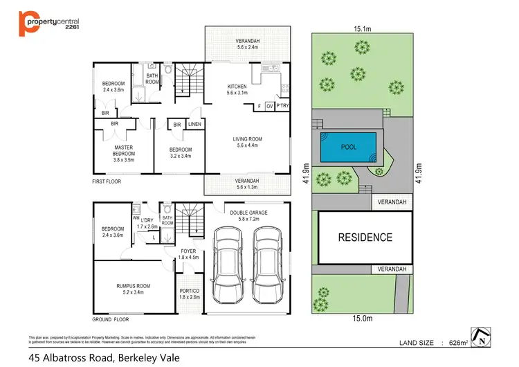 Floorplan of Homely house listing, 45 Albatross Road, Berkeley Vale NSW 2261