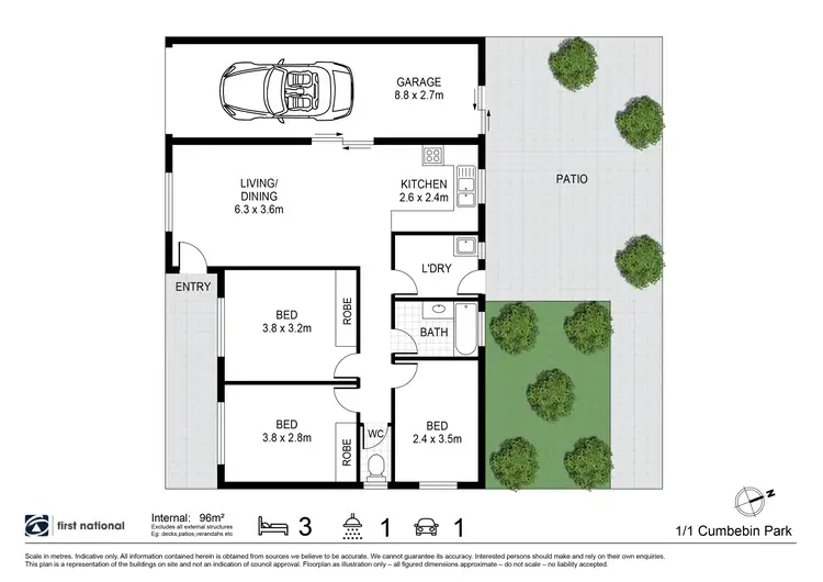 Floorplan of Homely unit listing, 1/1 Cumbebin Park, Byron Bay NSW 2481