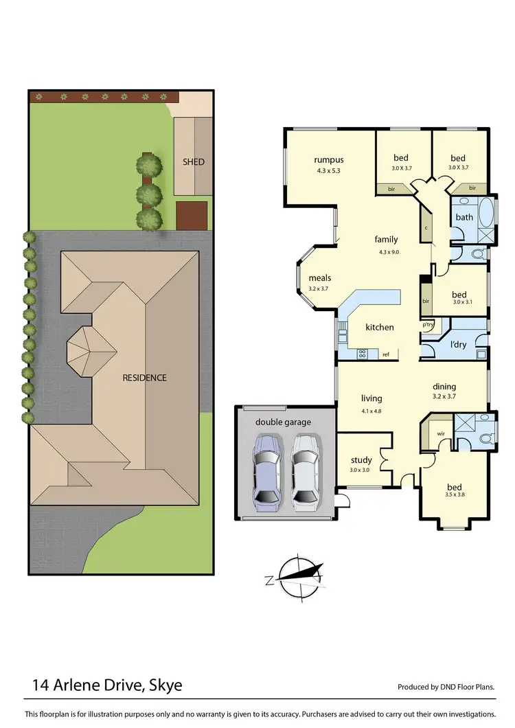 Floorplan of Homely house listing, 14 Arlene Drive, Skye VIC 3977