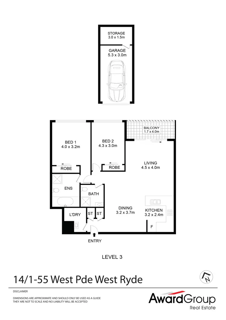 Floorplan of Homely unit listing, 14/1-55 West Parade, West Ryde NSW 2114