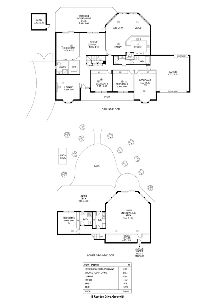 Floorplan of Homely house listing, 13 Reordan Drive, Greenwith SA 5125