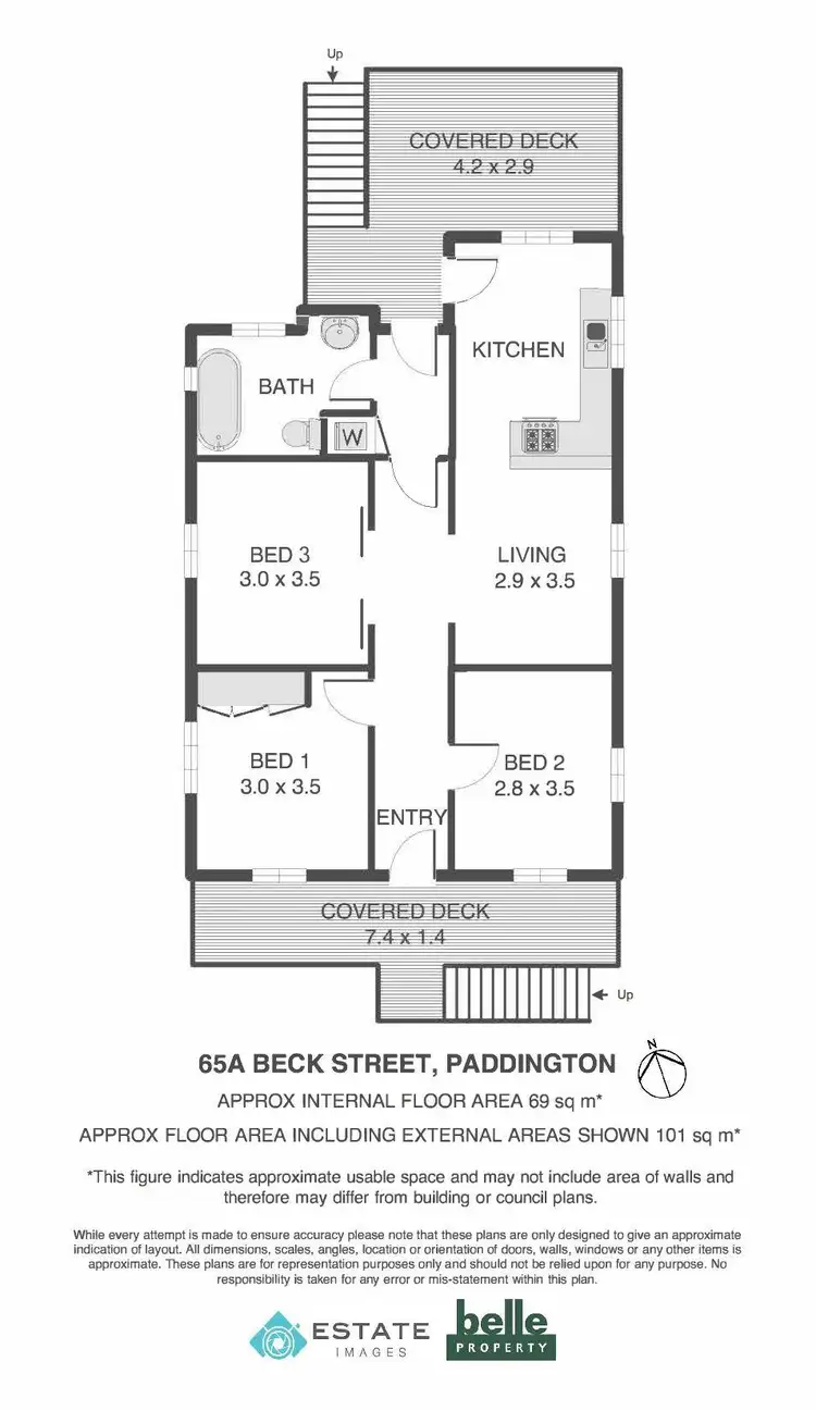 Floorplan of Homely house listing, 65a Beck Street, Paddington QLD 4064