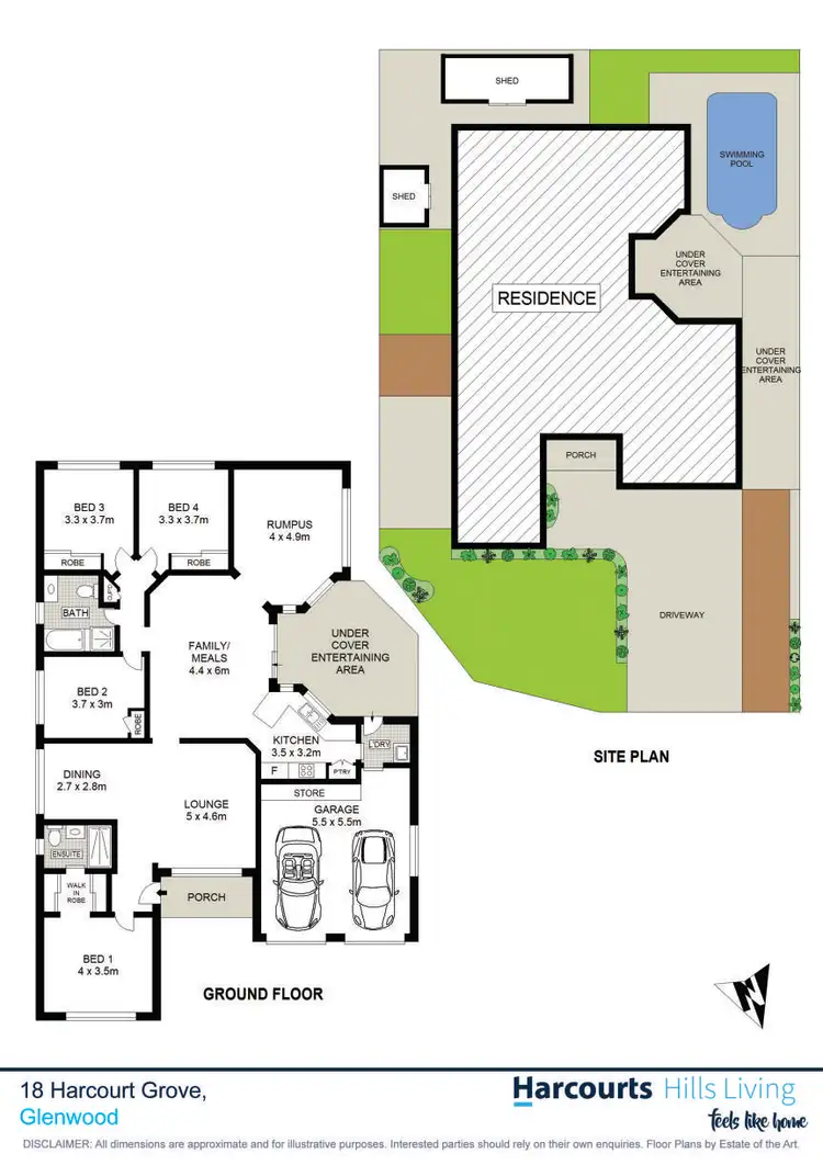 Floorplan of Homely house listing, 18 Harcourt Grove, Glenwood NSW 2768