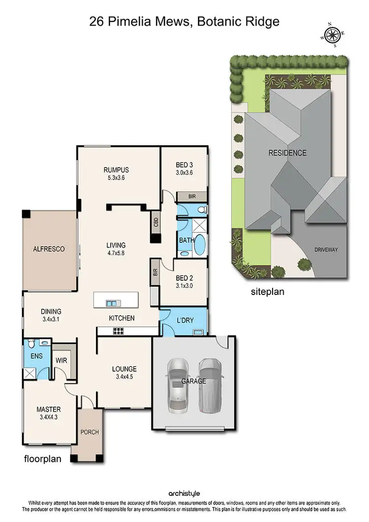 Floorplan of Homely house listing, 26 Pimelia Mews, Botanic Ridge VIC 3977