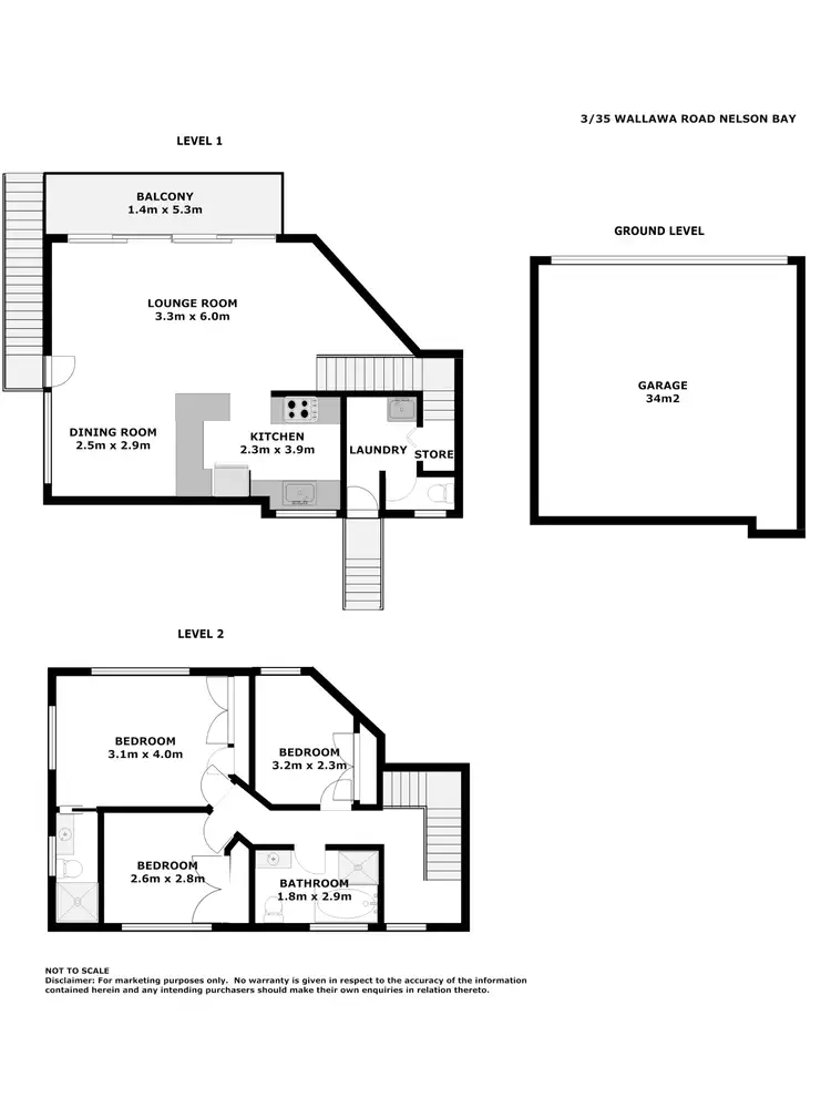 Floorplan of Homely townhouse listing, 3/35a Wallawa Road, Nelson Bay NSW 2315
