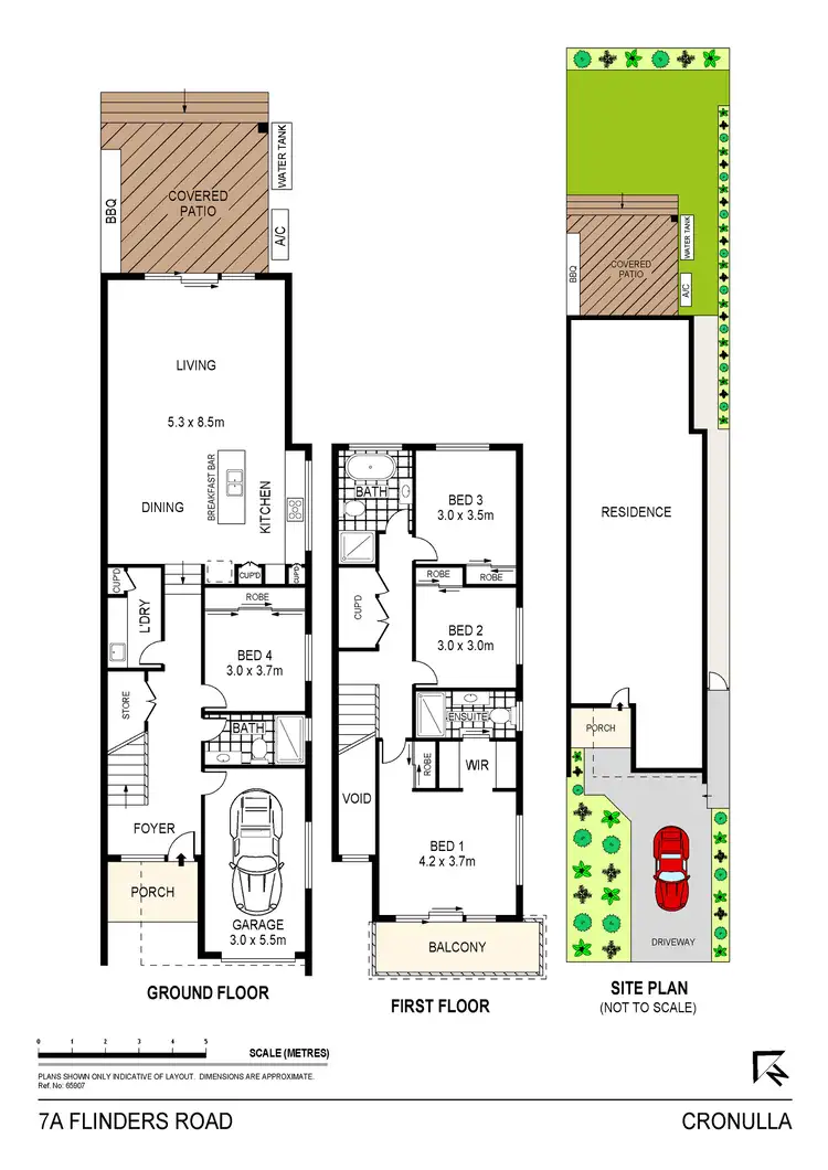 Floorplan of Homely semi-detached listing, 7a Flinders Road, Cronulla NSW 2230