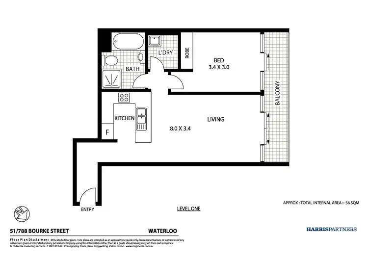 Floorplan of Homely apartment listing, 51/788 Bourke Street, Waterloo NSW 2017