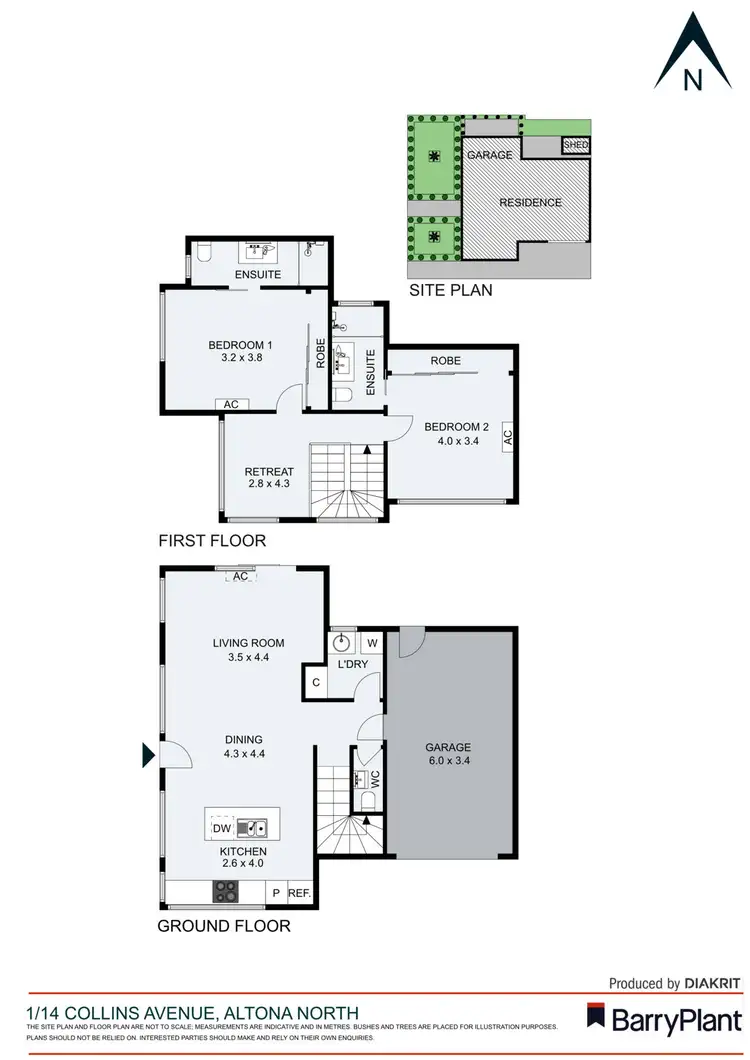 Floorplan of Homely townhouse listing, 1/14 Collins Avenue, Altona North VIC 3025