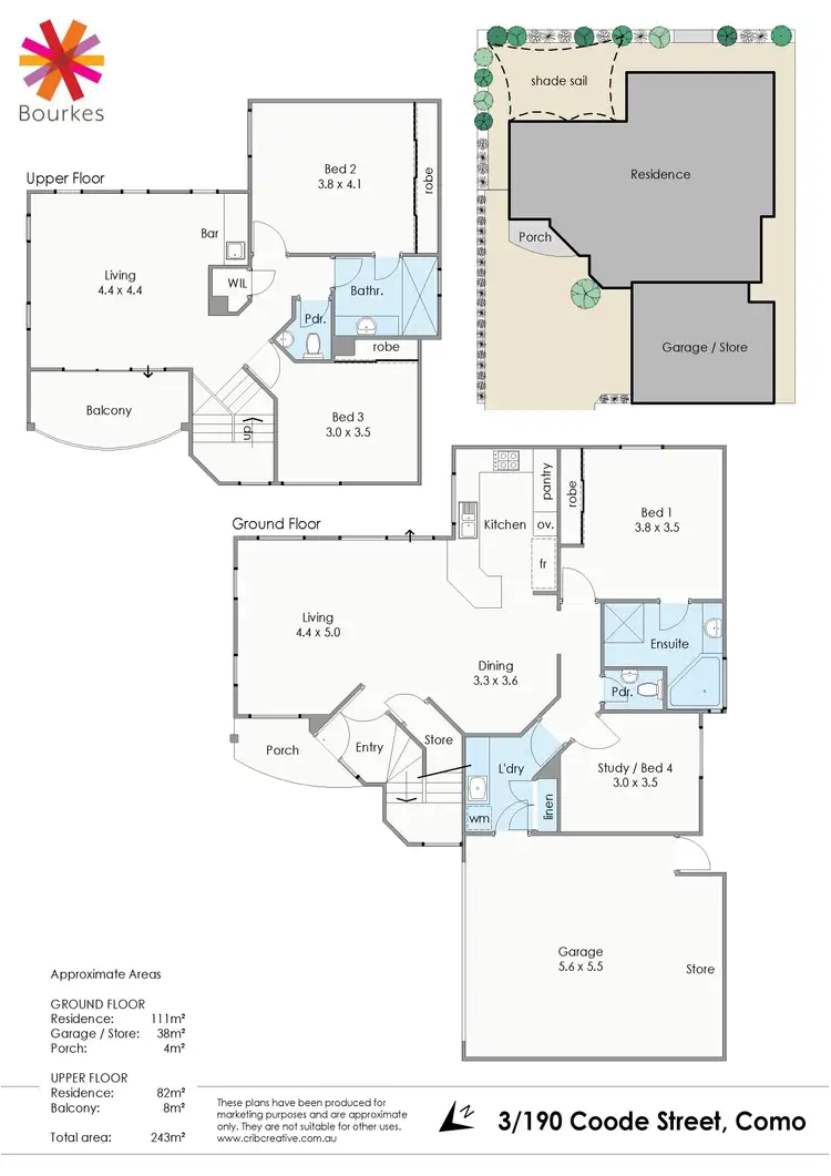 Floorplan of Homely townhouse listing, 3/190 Coode Street, Como WA 6152