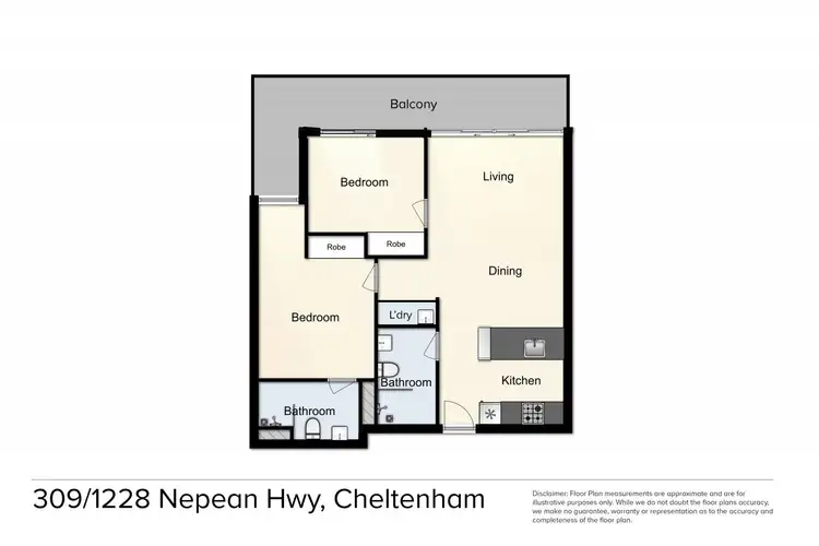 Floorplan of Homely unit listing, 309/1228 Nepean Highway, Cheltenham VIC 3192