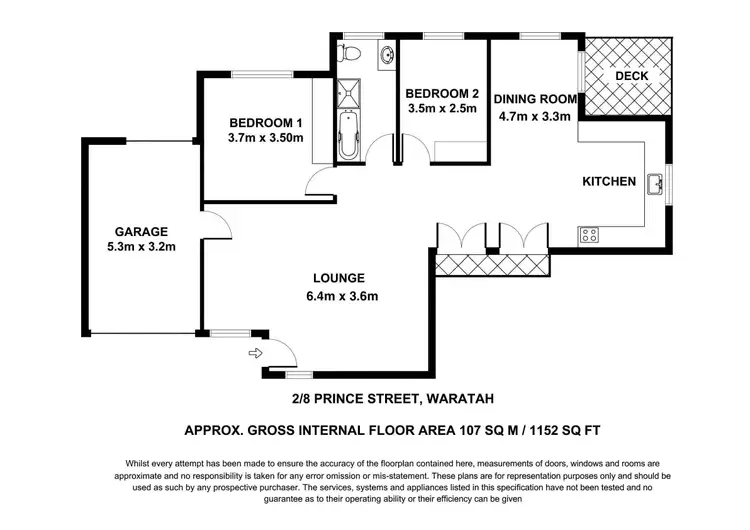 Floorplan of Homely villa listing, 2/8 Prince Street, Waratah NSW 2298