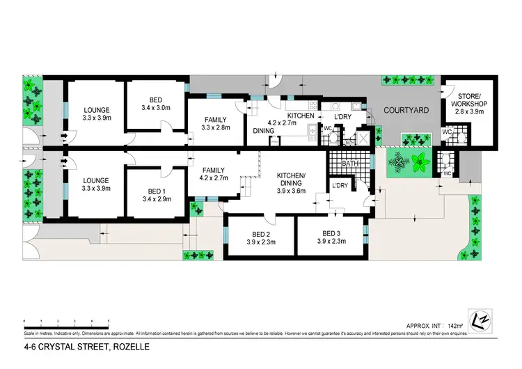 Floorplan of Homely semi-detached listing, 4-6 Crystal Street, Rozelle NSW 2039