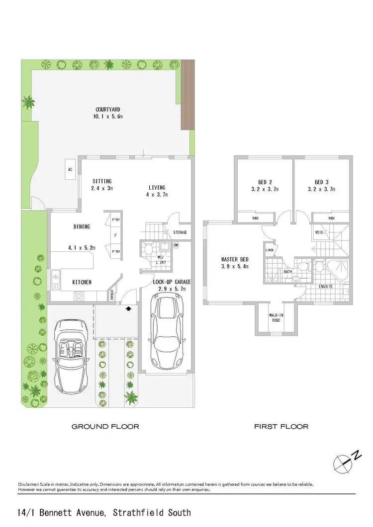 Floorplan of Homely townhouse listing, 14/1 Bennett Avenue, Strathfield South NSW 2136