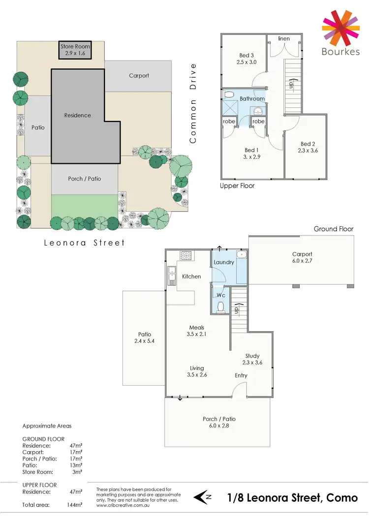 Floorplan of Homely townhouse listing, 1/8 Leonora Street, Como WA 6152