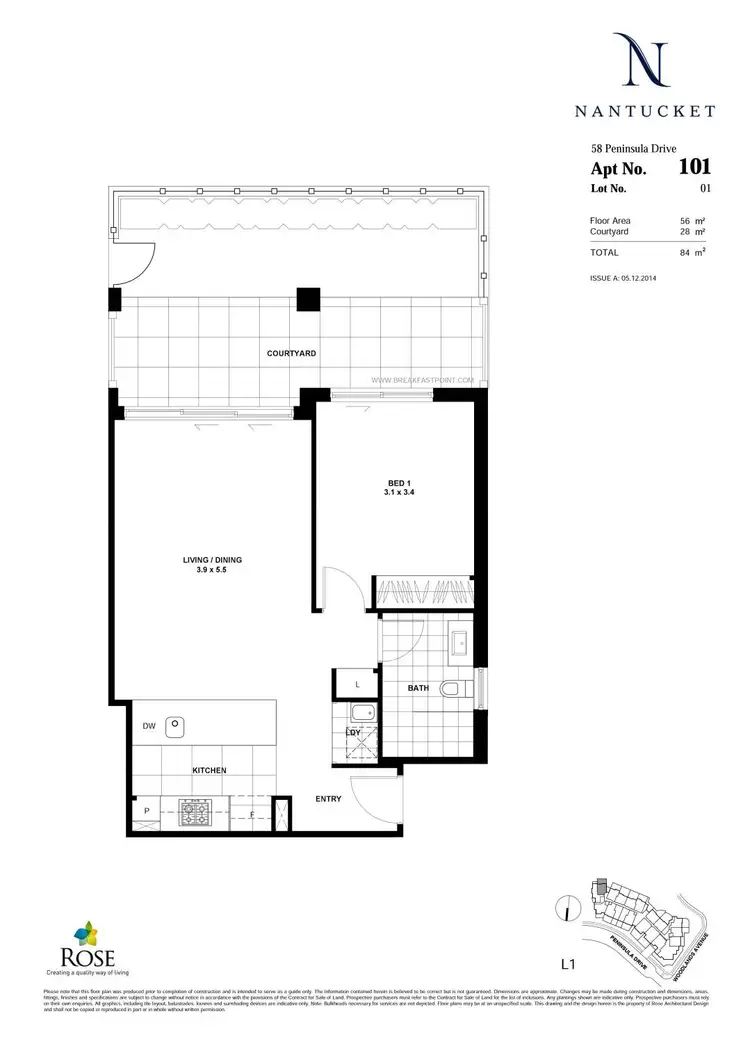 Floorplan of Homely apartment listing, 101/58 Peninsula Drive, Breakfast Point NSW 2137