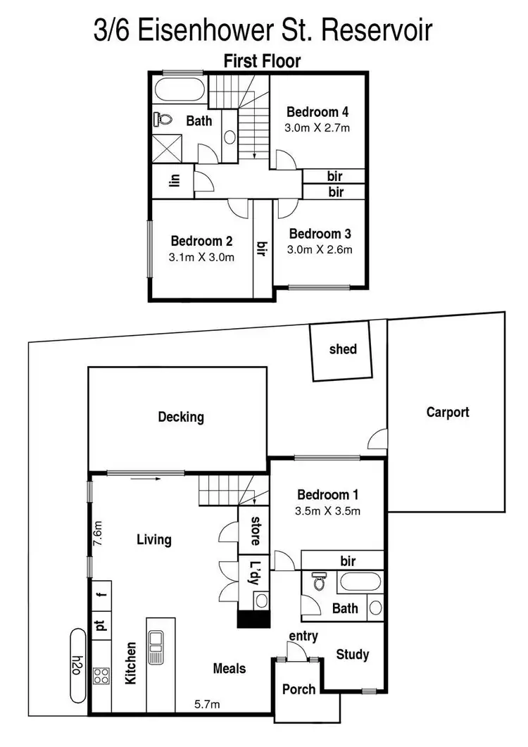 Floorplan of Homely townhouse listing, 3/6 Eisenhower Street, Reservoir VIC 3073