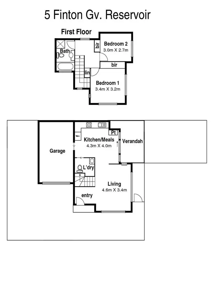 Floorplan of Homely townhouse listing, 5 Finton Grove, Reservoir VIC 3073