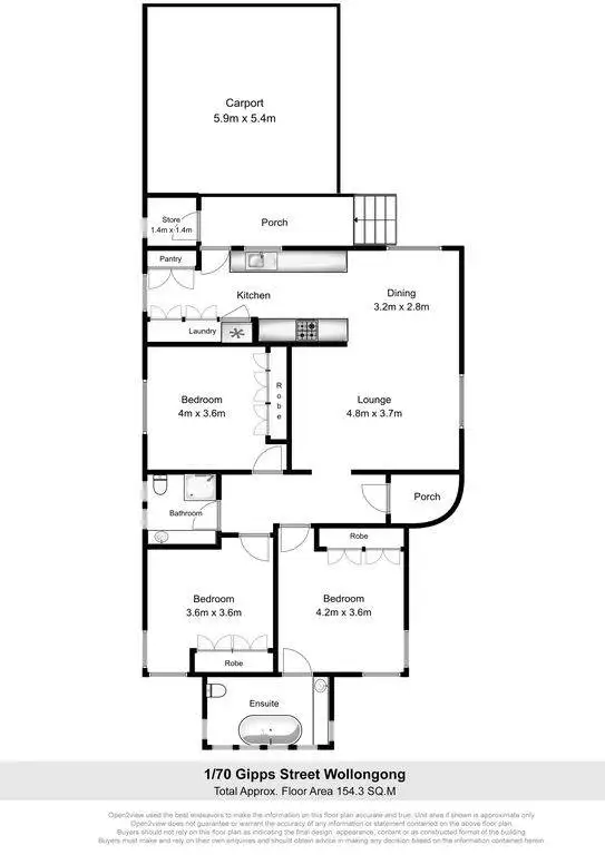 Floorplan of Homely villa listing, 1/70 Gipps Street, Wollongong NSW 2500