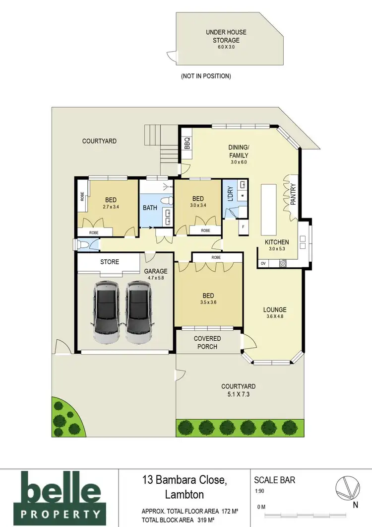 Floorplan of Homely house listing, 13 Bambara Close, Lambton NSW 2299