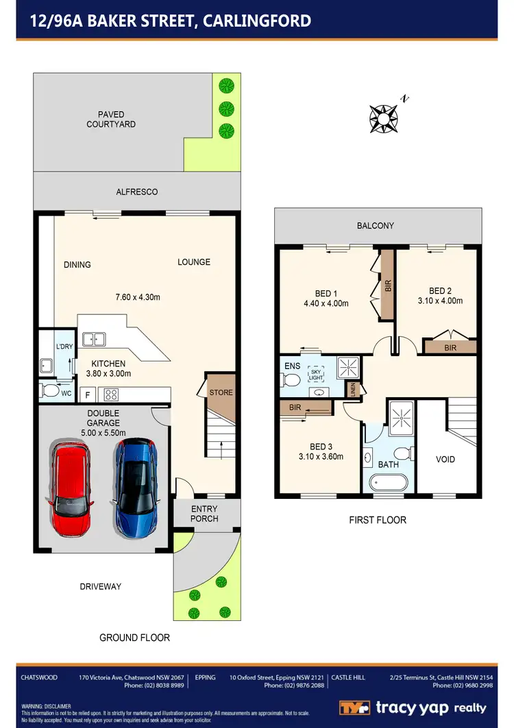Floorplan of Homely townhouse listing, 12/96a Baker Street, Carlingford NSW 2118