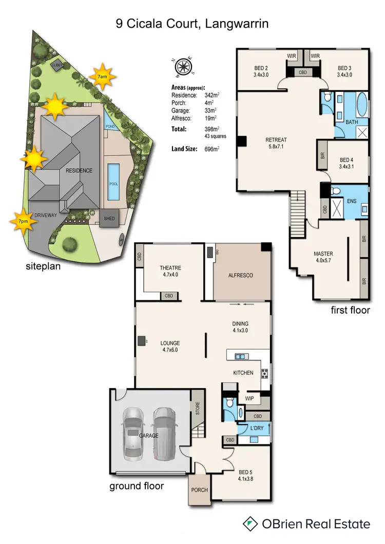 Floorplan of Homely house listing, 9 Cicala Court, Langwarrin VIC 3910