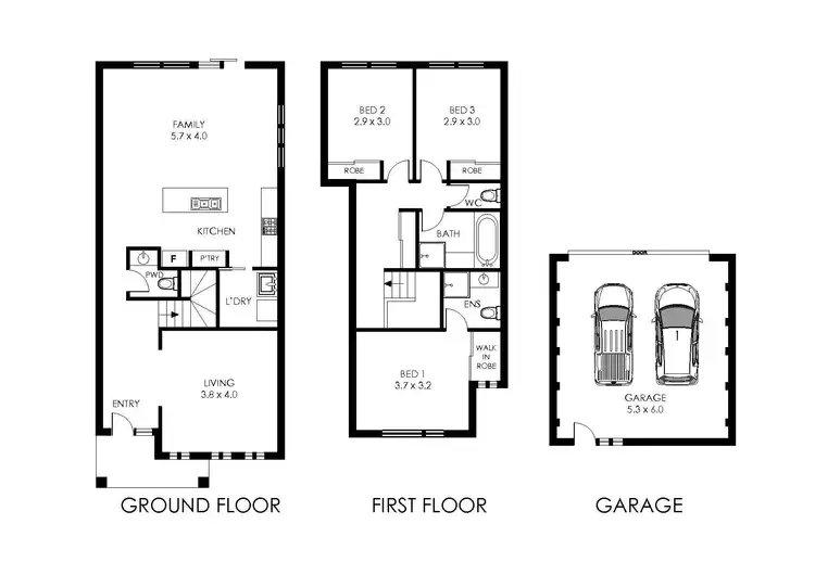 Floorplan of Homely townhouse listing, 4/43 Latham Street, Werribee VIC 3030