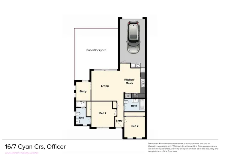 Floorplan of Homely townhouse listing, 16/7 Cyan Crescent, Officer VIC 3809