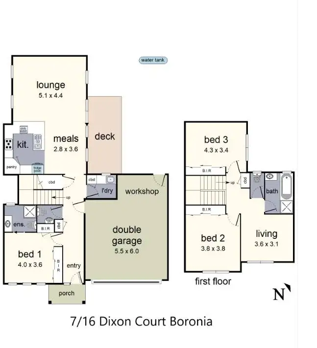 Floorplan of Homely townhouse listing, 7/16 Dixon Court, Boronia VIC 3155