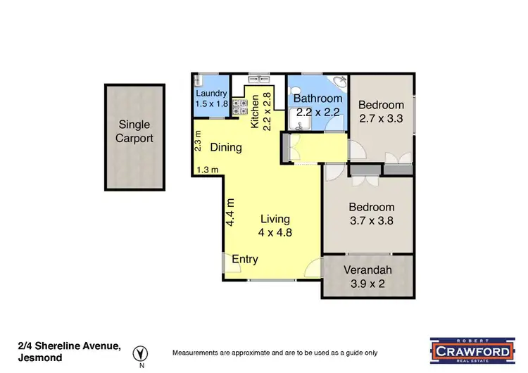 Floorplan of Homely unit listing, 2/4 Shereline Avenue, Jesmond NSW 2299