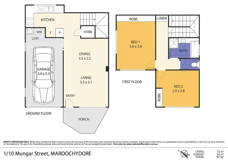 Floorplan of Homely unit listing, 1/10 Mungar Street, Maroochydore QLD 4558