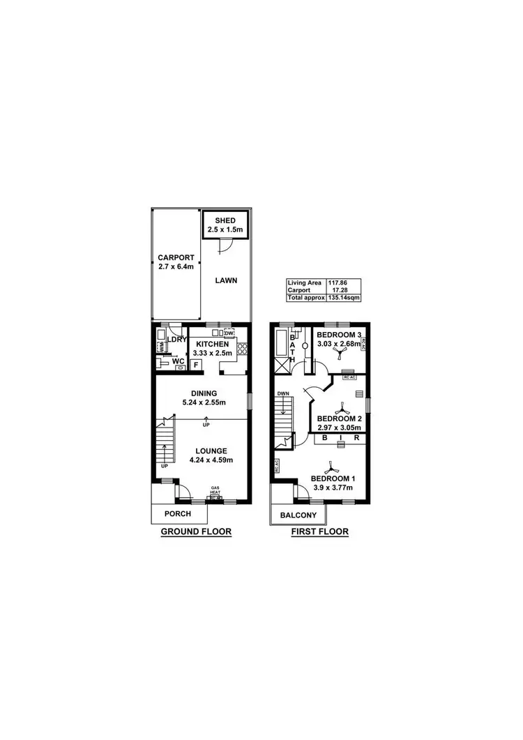 Floorplan of Homely townhouse listing, 5/164 Barton Terrace West, North Adelaide SA 5006