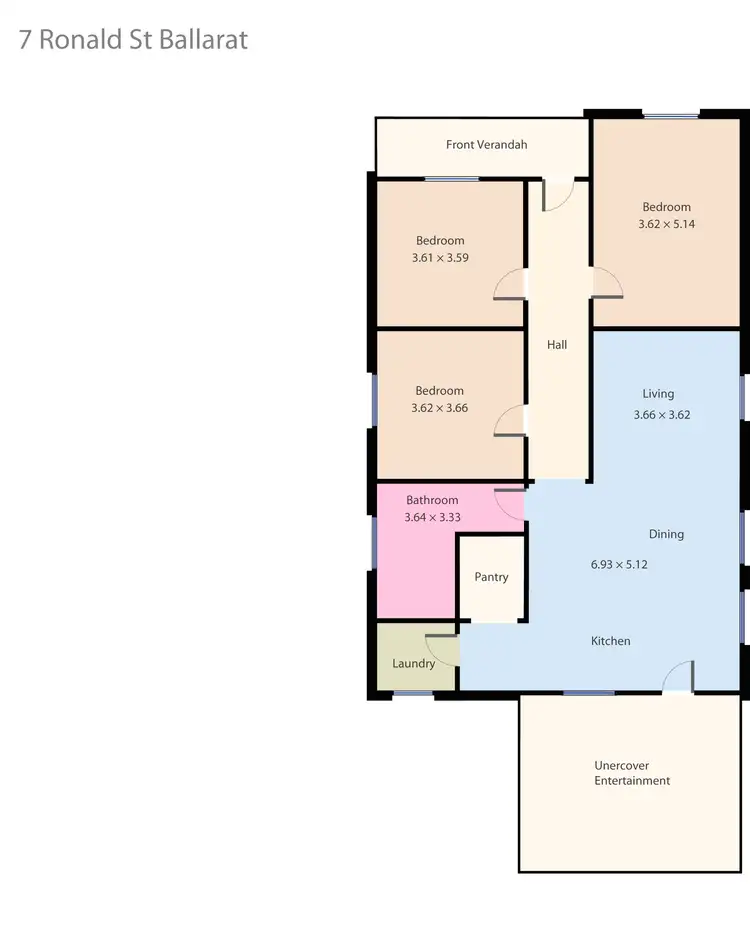 Floorplan of Homely house listing, 7 Ronald Street, Ballarat Central VIC 3350