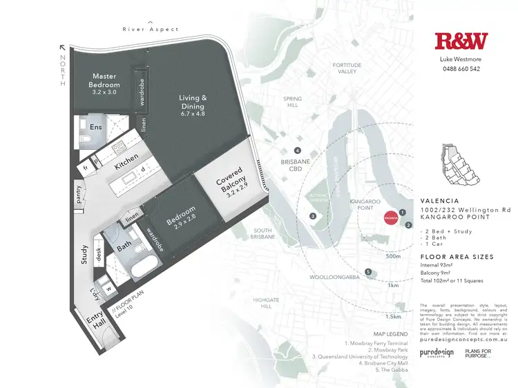 Floorplan of Homely apartment listing, 1002/232 Wellington Road, Kangaroo Point QLD 4169