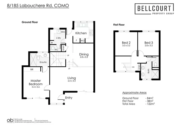 Floorplan of Homely townhouse listing, 8/185 Labouchere Road, Como WA 6152