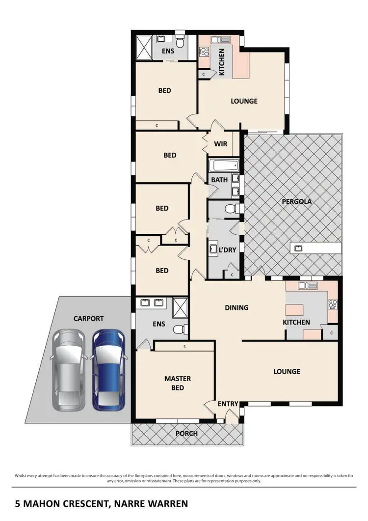 Floorplan of Homely house listing, 5 Mahon Crescent, Narre Warren VIC 3805