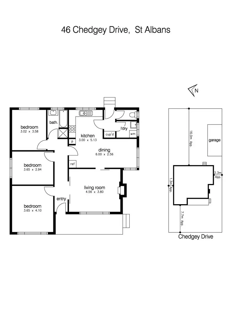 Floorplan of Homely house listing, 46 Chedgey Drive, St Albans VIC 3021