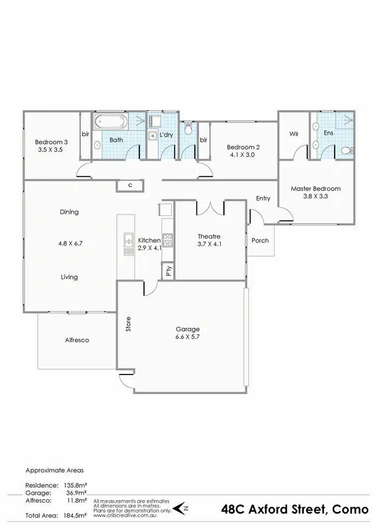 Floorplan of Homely villa listing, 48c Axford Street, Como WA 6152