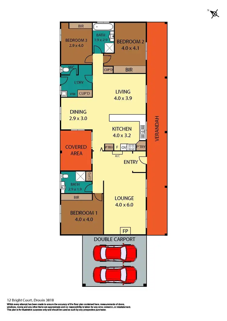 Floorplan of Homely house listing, 12 Bright Court, Drouin VIC 3818