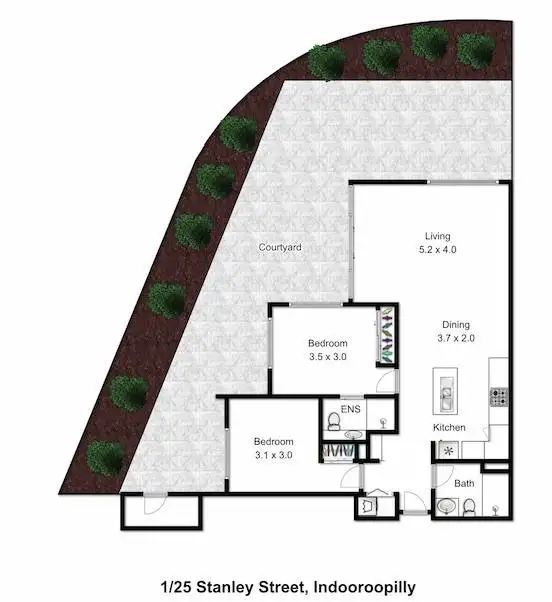 Floorplan of Homely apartment listing, 1/25 Stanley Street, Indooroopilly QLD 4068