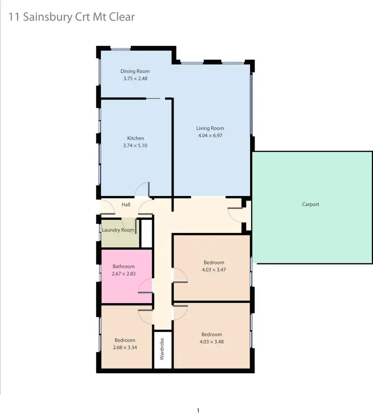 Floorplan of Homely house listing, 11 Sainsbury Court, Mount Clear VIC 3350