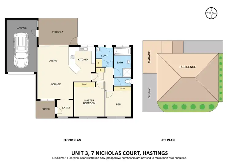 Floorplan of Homely unit listing, 3/7 Nicholas Court, Hastings VIC 3915