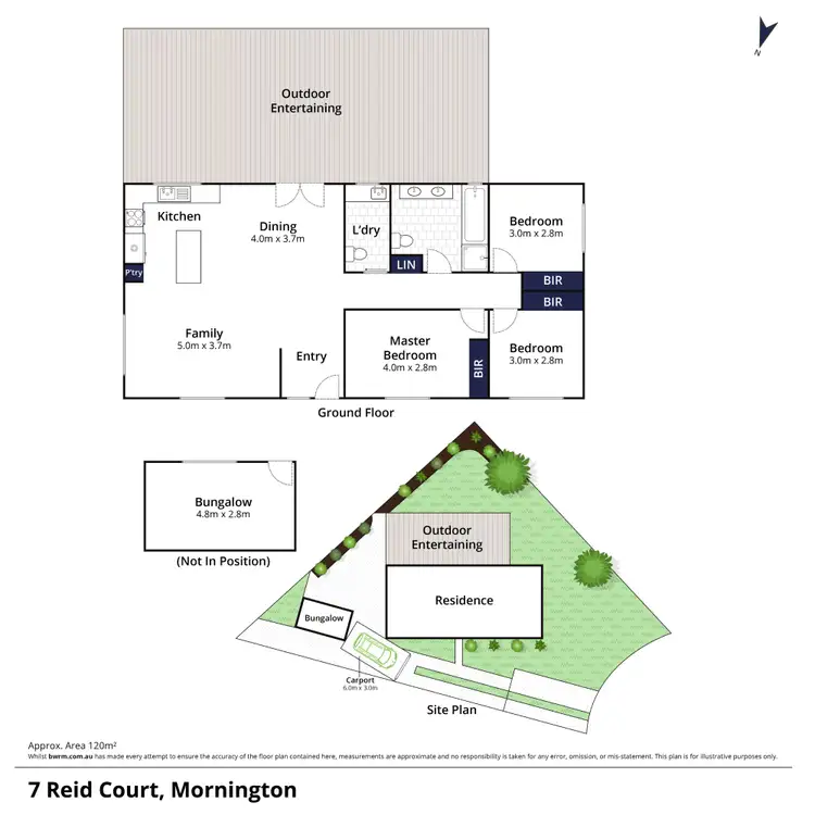 Floorplan of Homely house listing, 7 Reid Court, Mornington VIC 3931