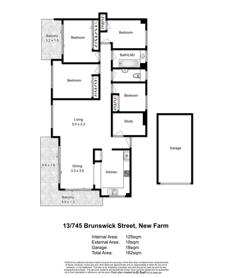 Floorplan of Homely apartment listing, 13/745 Brunswick Street, New Farm QLD 4005